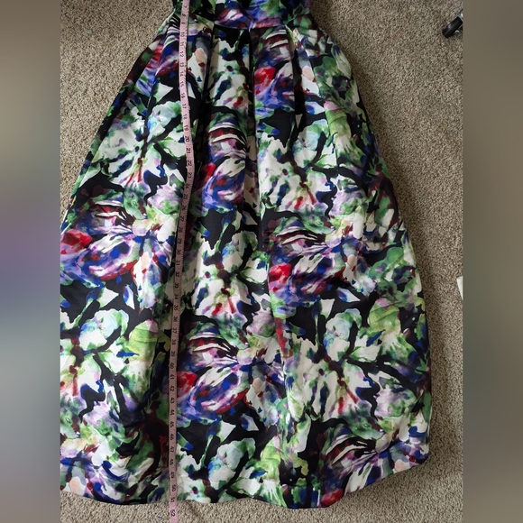 PARKER 'Tamara' Floral Sateen Strapless Notch Bodice Ball Gown Size 2 - Picture 10 of 11